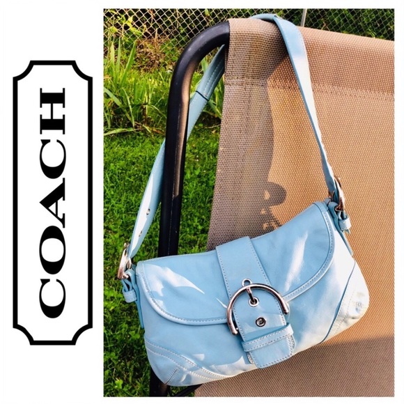 Coach Handbags - COACH Soho Blue Leather Shoulder Bag